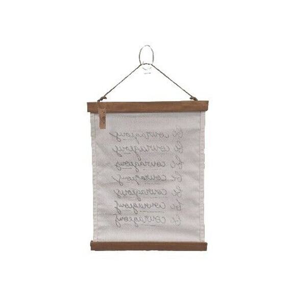 Canvas Banner "Be Courageous", 12" x 16" Wall Art, Jute, Wood, Office Home Decor - Picture 2 of 7